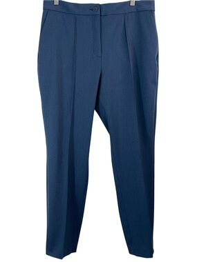 Express Womens High Rise Ankle Trousers Size 14L Dress Pants Stretch Career Blue